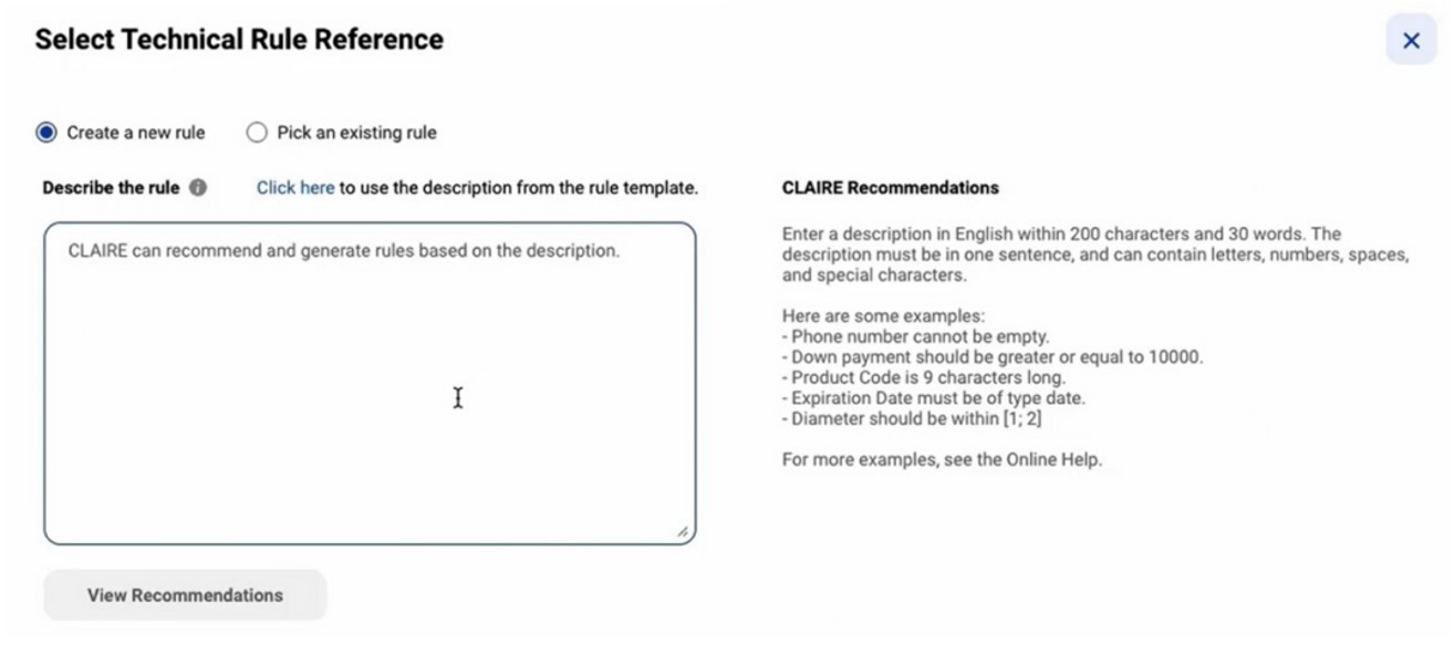 Figure 3: Automatic data quality rule creation using NLP.