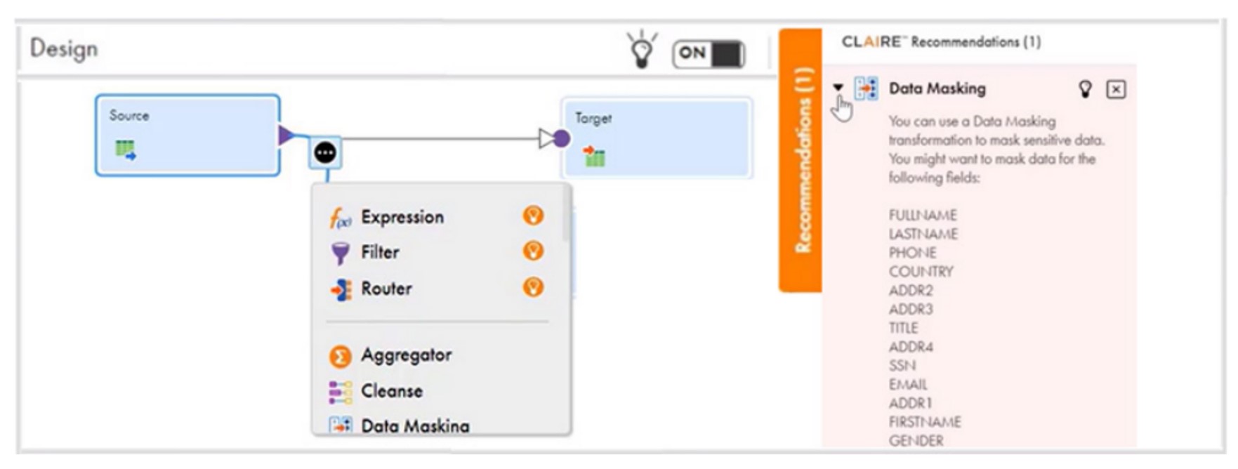 Figure 6: AI recommending the next transformations in the data pipeline.